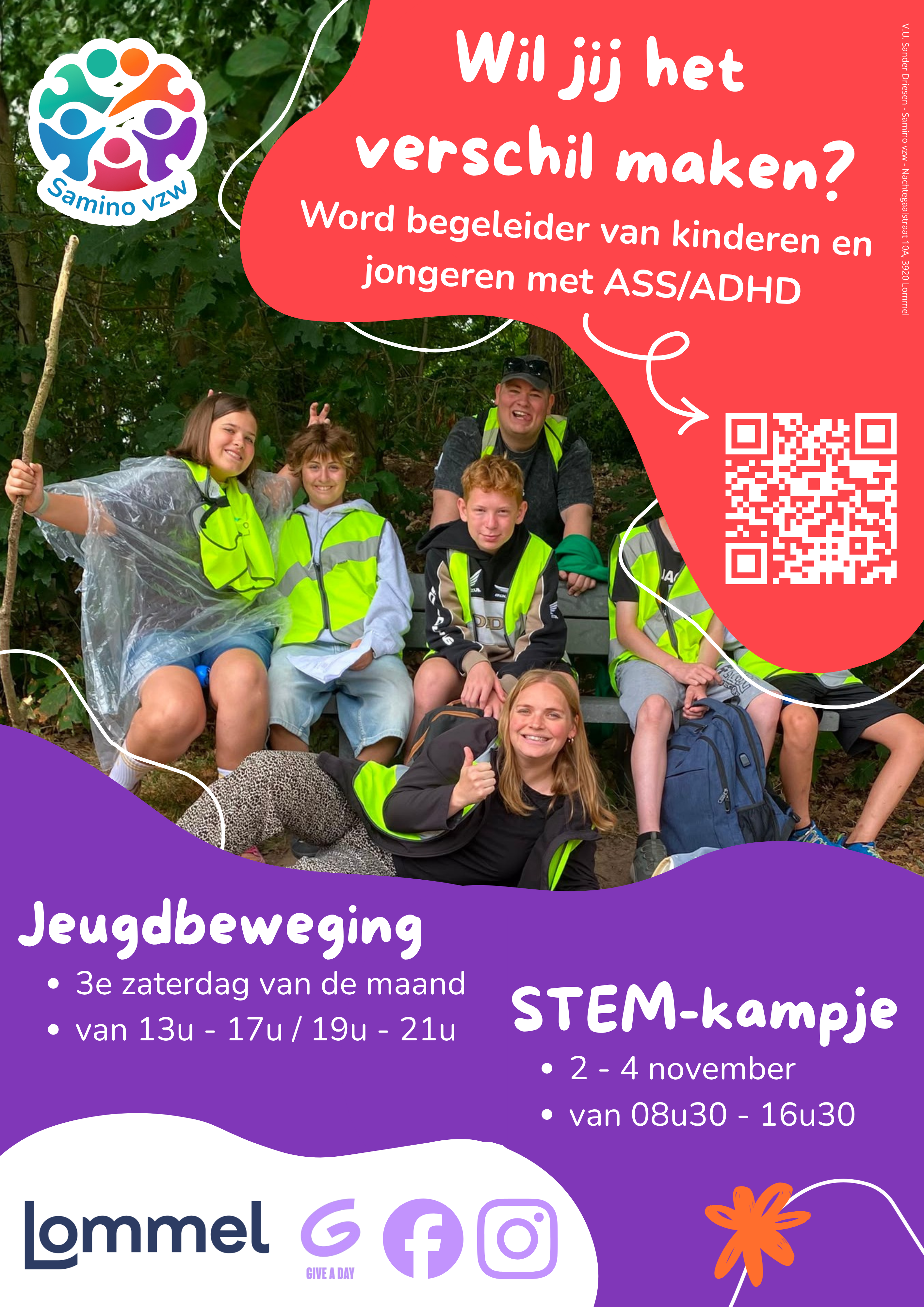 Flyer: Wil jij het verschil maken? Word begeleider van kinderen en jongeren met ASS/ADHD